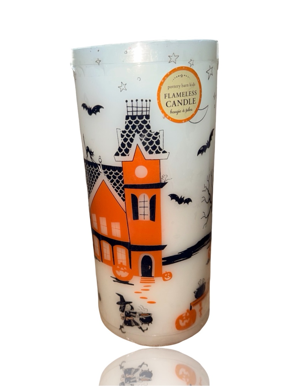 Pottery Barn Kids Halloween Flameless LED Pillar Candle Haunted House